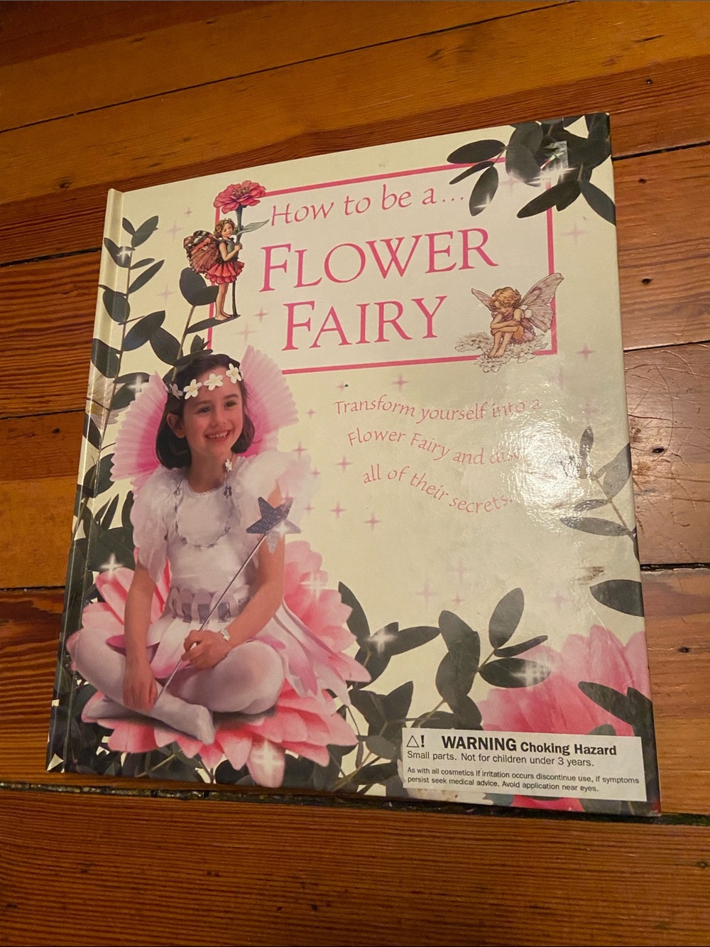 FAIRY book with wings Flower FAIRIES Book Pink White green leaf FLORAL flowers
